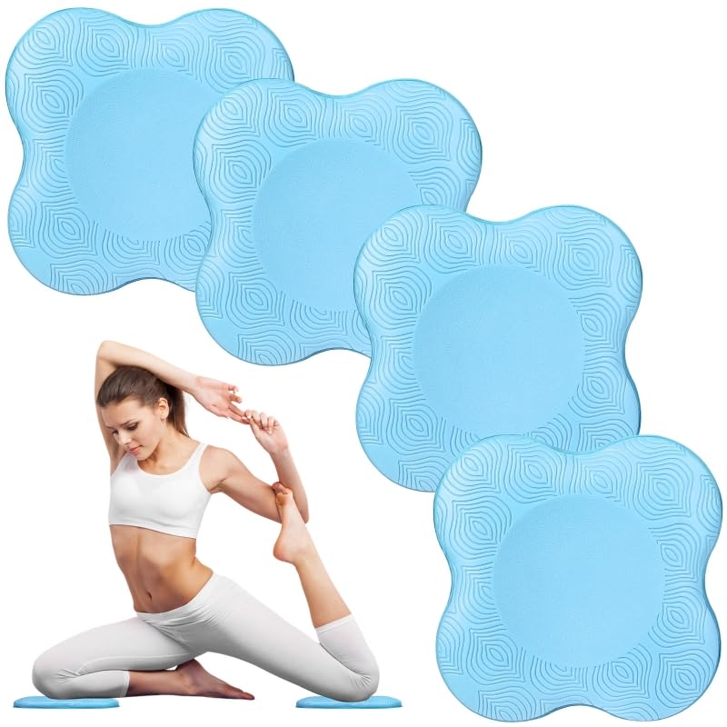 Photo 1 of Yflingjie Yoga Knee Pads, Set of 4, Cushions for Knees and Elbows, Fitness, Meditation, Kneeling, Balance, Floor, Pilates (blue)