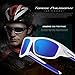 TOREGE Polarized Sports Sunglasses for Cycling Running Fishing Golf TR90 Unbreakable Frame TR011 (White&Blue)