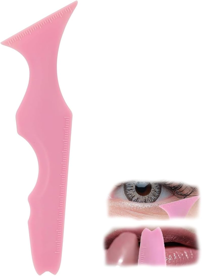 qerich Silicone Eyeliner Stencil 5-in-1 Reusable Makeup Guide Tool Pink