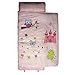 SoHo Pink Owls Castle nap mat for Toddler Preschool Day Care with Pillow Lightweight Rolled nap mats All Hand Embroidery