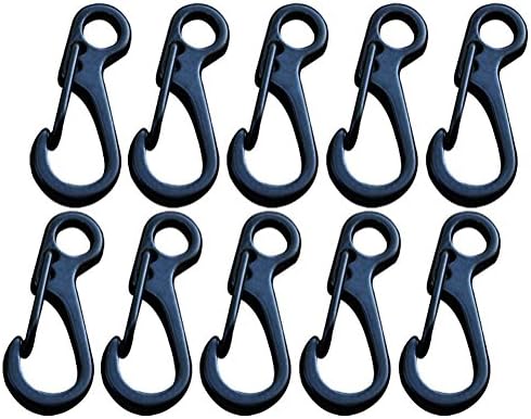 ZN 10 Pack S Carabiner Camping Hiking Spring Snap Clip Hook Keychain Keyring EDC Emergency Survival
