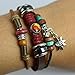 MORE FUN The Start Alloy Pendant Woven Handmade Multistrand Leather Wrap Bracelet,Adjustable
