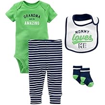 Simple Joys by Carter's Baby Boys' 4-Piece Bodysuit, Pant, Bib and Sock Set