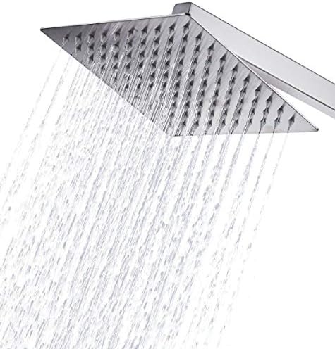 ANMEX 6x6 Ultra Slim Square Rain Shower Head with 15inch Arm