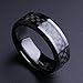 King Will GENTLEMENT 8mm Black Carbon Fiber Inlay Tungsten Carbide Ring Polished Finish Edges Comfort Fit12.5