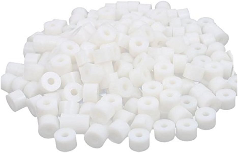 XJS Round Plastic Non-Threaded Column Standoff Support Spacer Washer White 100 Pcs (15x8mm)
