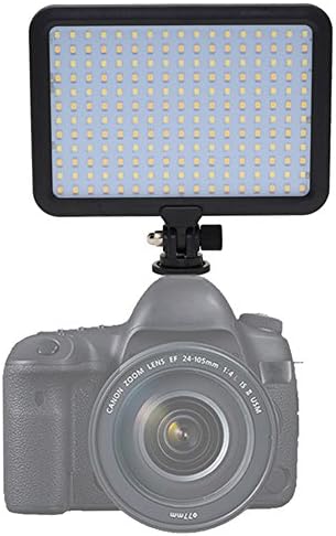 INSEESI IN-204 Photographic LED Video Light 204 Bulbs Dimmable 3200K~5500K for Canon Nikon DSLR Camera Video Camcorder Compatible for Sony NP-F NP-FM NP-H Series Battery AA Battery Pack