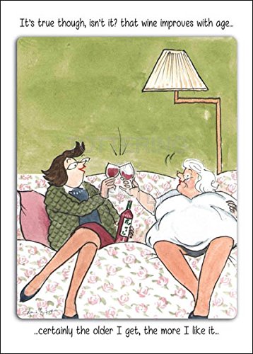 Humorous Greeting Card (PHB9352) Blank / Birthday - Wine Improves With Age - From The Tottering-By-Gently Range.