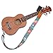 MUSIC FIRST Original Design “Strawberry Flowers” Vintage style Soft Canvas & Genuine Leather Ukulele Strap Ukulele Shoulder Strap