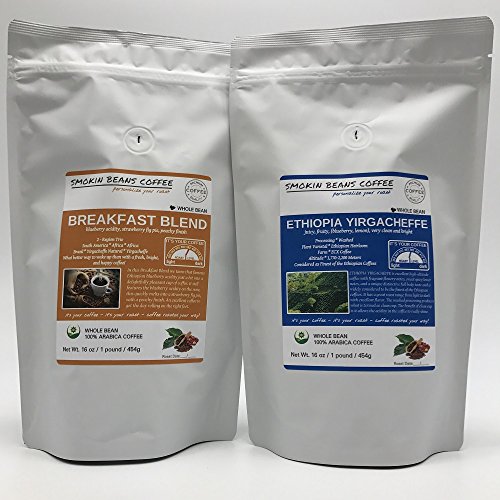 Click Here to See More Images 2-LBS FRESH ROASTED COFFEE – 1LB YIRGACHEFFE – 1LB BREAKFAST BLEND – Order Today/ROASTED TODAY – WHOLE BEAN, Super-Fresh, BOLD-TASTE – a Beautiful Darker/Medium roast - Not Oily – SWEET & DELICIOUS