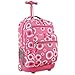 J World New York Sundance Rolling Backpack Girl Boy Roller Bookbag, Pink Target, 20 Inch