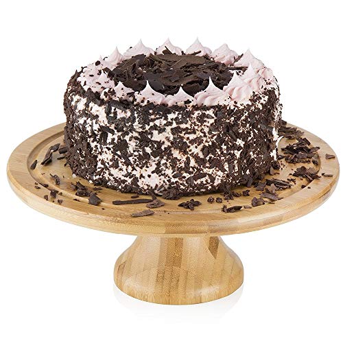 Premium Bamboo Cake Stand - 12 inch Cake Stand On Pedestal- Natural Bamboo Cake Decorating Stand - 100% Natural ideal for Use at Parties, Weddings, Restaurants