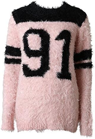 Miss Foxy Women's Number 91 Slogan Knit Jumper in Pastel Pink 12