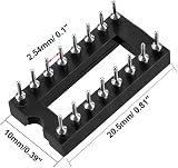 sourcing map 10pcs DIP IC Socket 2.54mm Pitch 16 Pin Round 2 Row Solder Adapters view 2