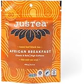 JusTea AFRICAN BREAKFAST | Loose Leaf Black Tea | Recyclable Refill Pouch | 40+ Cups (100g) | High Caffeine | Award-Winning |