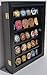DisplayGifts Military Challenge Coin Display Case Poker Chips Holder Wall Cabinet Showcase Storage Rack with 5 Shelves for Coin Collection Solid Wood Wall Mount Black Finish Frame