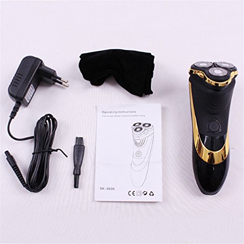 2 Style Electric Shaver Razor Washable Shaving Machine Trimmer 3D Waterproof Rechargeable Floating Rotary gold EU Plug