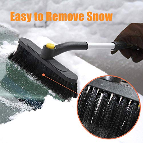 EDOU Extendable Snow Brush and Ice Scraper with Foam Grip Glove - Auto Window Windshield Snow Brush - Car Truck SUV Winter Snow Removal - Thumbnail 2