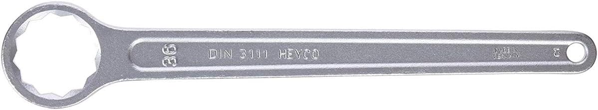 Heyco 808003620 Single Ended Ring Wrench, Silver, 36 mm