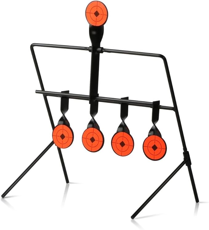 Outdoortips UK Self Resetting 5 Targets Spinning Air Gun Rifle Shooting