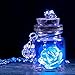 Clearance Deals Glow in The Dark Flower Glass Tiny Wishing Bottle Vial Necklace Pendant Chain Necklace Romantic Gift by (White) (One Size, Blue)