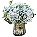 Anlise Artificial Hydrangea Flowers Fake California Hydrangea Silk Bouquet Flower for Home Wedding Decor, Pack of 4 (Blue)