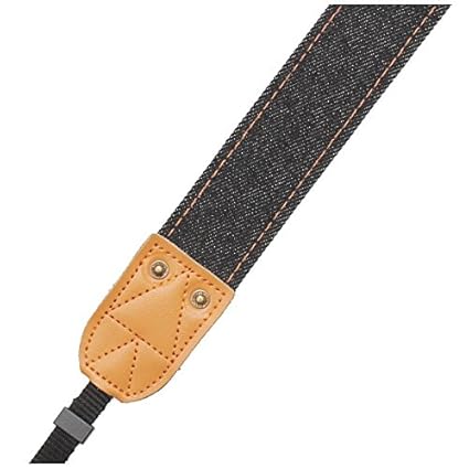 ETSUMI ストラップ(一眼/ミラーレス用) ネックストラップ デニムワイドストラップ ブラック E-6733