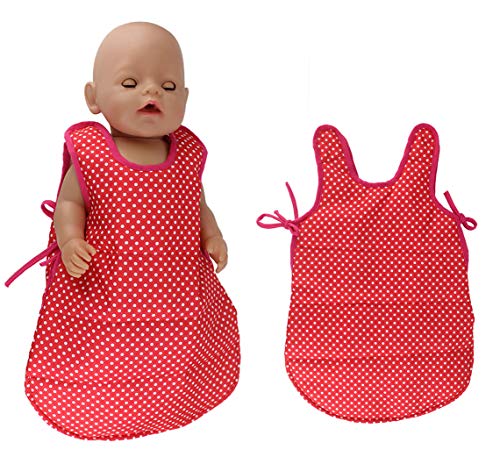 ebuddy Red Dots Doll Sleeping Bag for 43CM Baby Born Doll, 18 inch American Girl, Our Generation Doll