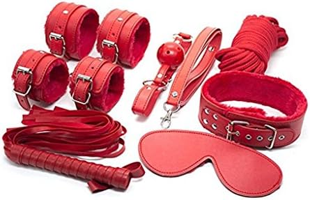 Nhmpretty 7 Pcs Cosplay Emo Gothic Costume Set (Red)