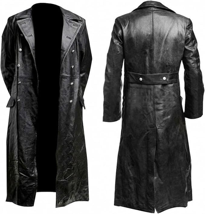 tuduoms Mens Vintage Classic WW2 Officer Military Uniform Black