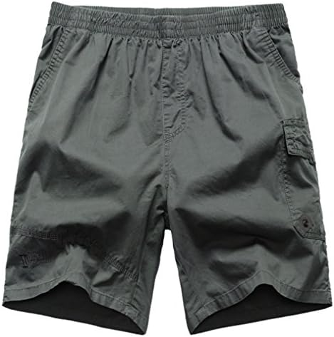 YGT Men's Cotton Full Elastic Waist Cargo Performance Baseline Short
