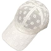 PACKOVE Fashion Flower Lace Peaked Adjustable Breathable Sunshade Cap for Women Summer Baseball Hat Casual Travel Yoga Outdoor Sun Protection