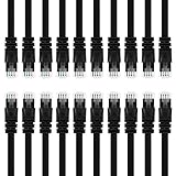 GearIT 20-Pack, Cat5e Ethernet Patch Cable 1 Foot - Snagless RJ45 Computer LAN Network Cord, Black