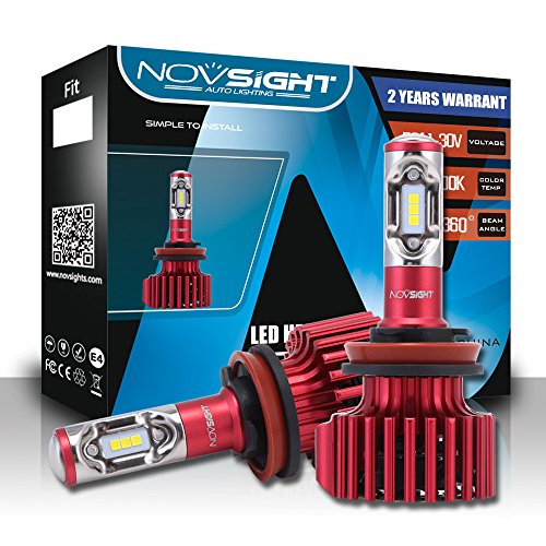 Nighteye h11 led headlight bulbs 60w(30w2) 10000lm(5000lm2) 6500k…