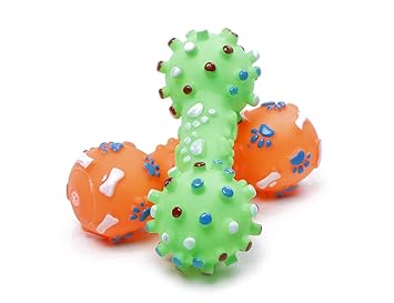 Futurekart Dumbbell Vinyl Rubber Dog Toy 2pcs (Multicolor)
