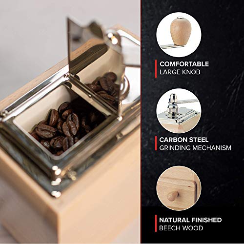 Zassenhaus 040098 Kaffeemühle Santiago, Holz, Natur, 19,8 x 8,9 x 14 cm, Braun – Bild 4