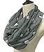 LiveBox Women's Fashionable penguins of Madagascar Print Premium Soft Infinity Voile Scarf Shawl Warp (Dark Grey)