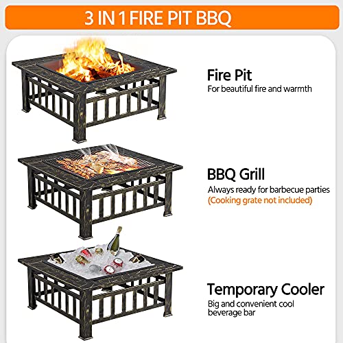 Yaheetech Fire Pit 32in Fire Pits for Outside Outdoor Fire Pits for