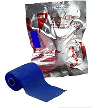 3M Scotchcast Plus Fiberglass Cast Tape 4 Inch X 12 Foot (BLUE) - 1/Roll