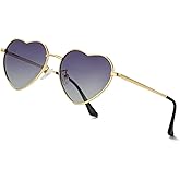 JOVAKIT Polarized Heart Sunglasses for Women Fashion Lovely Style Metal Frame UV400 Protection Lens