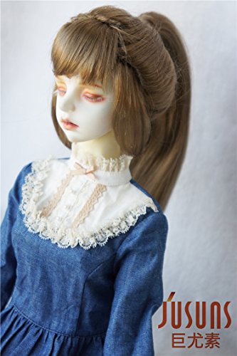JD289 8-9inch 21-23cm Ponytail BJD Doll Wig 1/3 SD Synthetic Mohair Doll Wig (Brown)