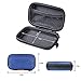 GLCON Earbud Carrying Case - Rectangle Shape Small Hard EVA Case, Mesh Inner Pocket, Durable Exterior - Lightweight Portable Universal Zipper Storage Bag for Wired Bluetooth Headset, Charger - Blue