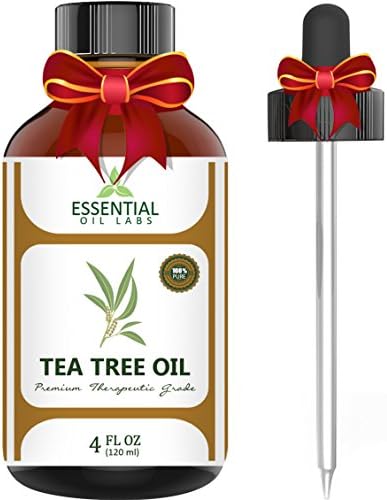 Tea Tree Oil - 100% Pure and Natural Therapeutic Grade Australian Melaleuca Backed by Medical Research - Large 4 fl oz - with Premium Glass Dropper by Essential Oil Labs