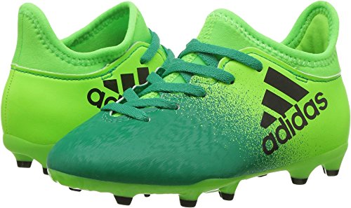 adidas Performance Kids  X 16.3 Firm Ground Soccer Cleat, Solar Green/Black/Core Green, 10.5 M US Little Kid