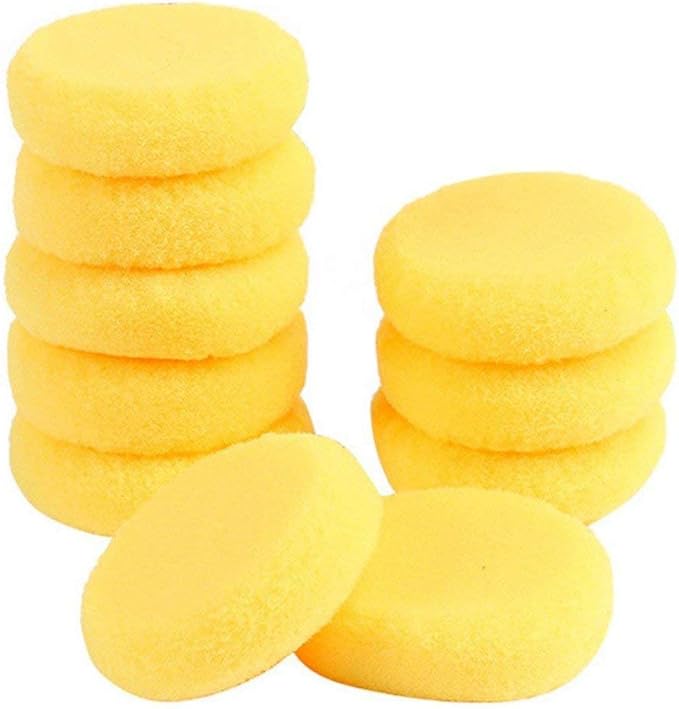 10 Runde Mal-Schwämme In Gelb - Perfekt Für Künstler & Bastelprojekte
