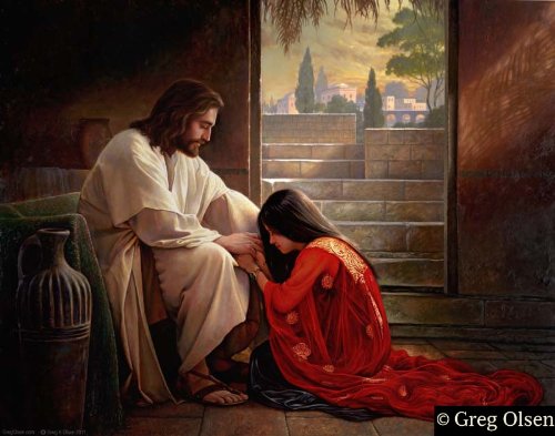 LDS Forgiven 5x7 Print - Greg Olsen Art - Jesus Christ