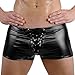 YiZYiF Men's Underwear Boxer Briefs Wetlook Shorts Underpants Black Small