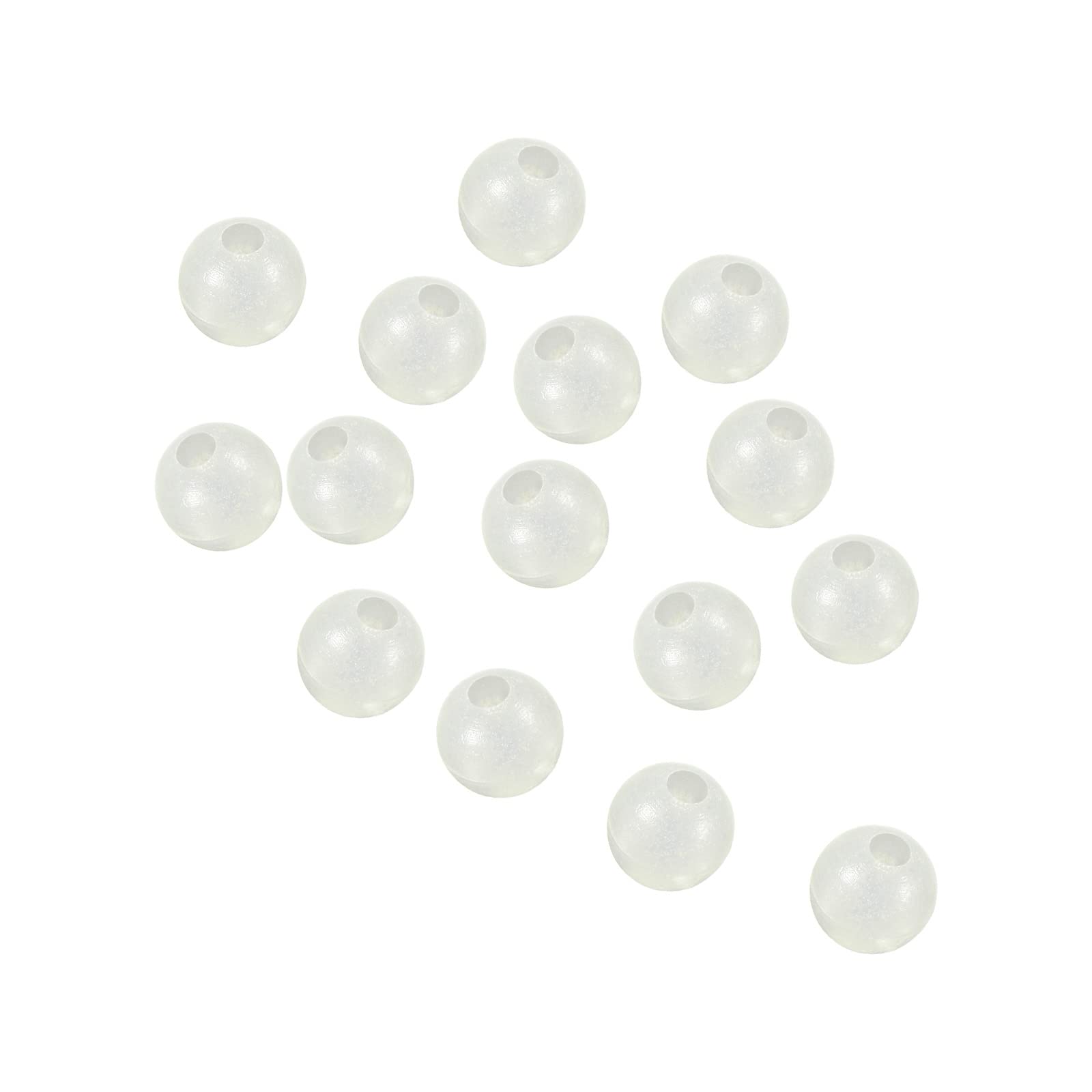 PATIKIL 3mm Luminous Fishing Beads, 200 Pieces Soft Plastic Glow Fishing Bait Eggs Rig Bead Tackle Tool Round, White