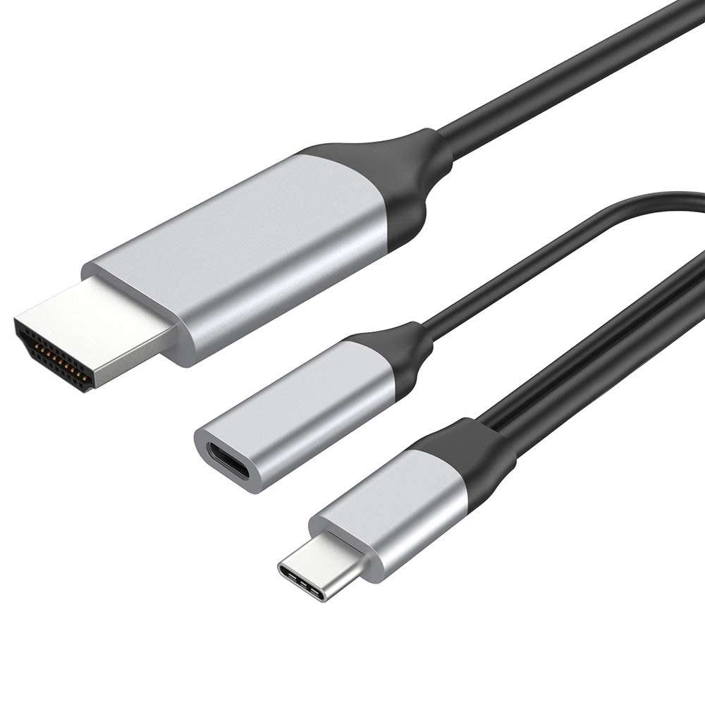 Fix4U USB C to HDMI Cable with PD(4K@60Hz), 6Ft USB Type C to HDMI Cable Braided Thunderbolt 3 Compatible with MacBook Pro/iPad Pro/MacBook Air 2018, iMac 2017, Surface Book 2, Samsung Galaxy S10/Note