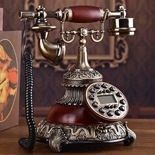 Wghz Telephony European Antique Telephone, High-End Retro Home Office Telephone, Fashion Creative, Fixed American Style New Aircraft,Red - Ordinary Version - Electronic Single Bell, Only Caller I